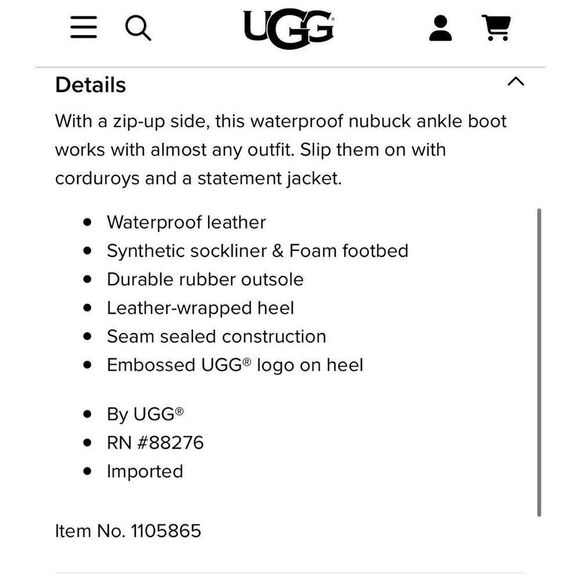 UGG Aureo black waterproof ankle boots booties 11 - Picture 9 of 9